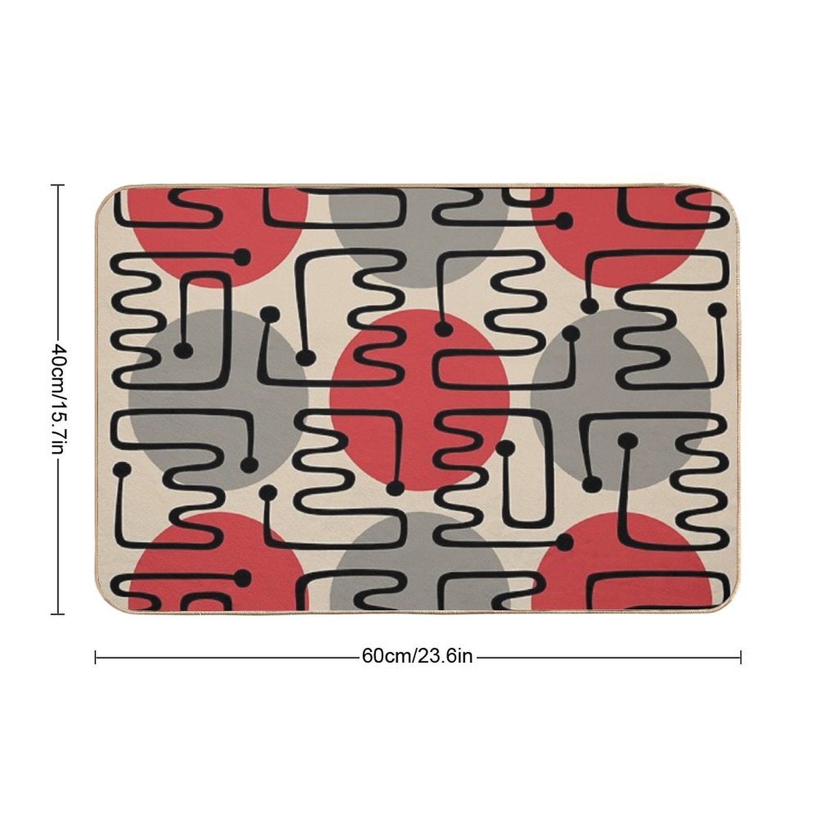 Mid Century Modern Atomic Polka Dot Pattern 231  Slip-Resistant Bath Mat