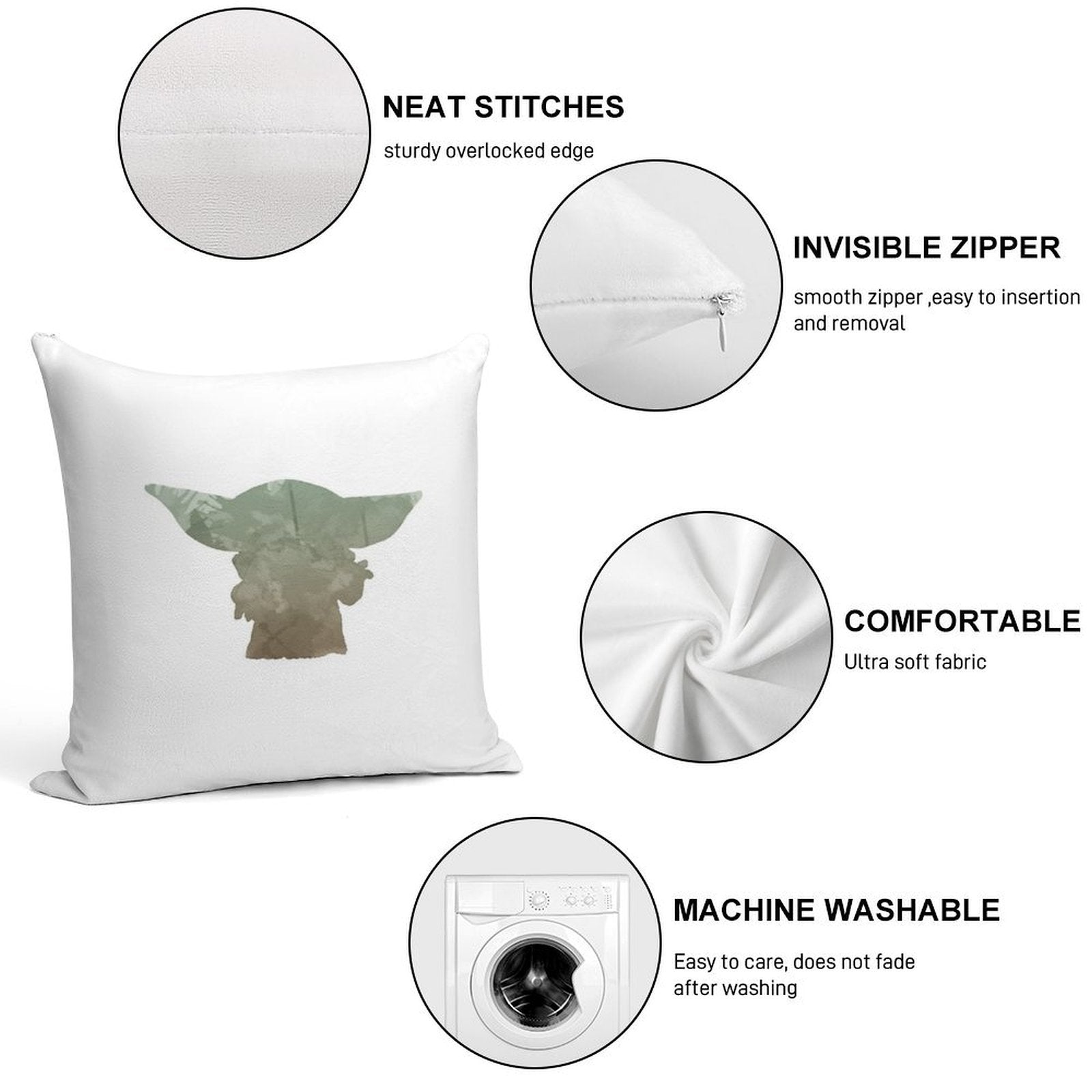 Baby Inspired Silhouette Soft Shrink-Resistant Throw Pillow