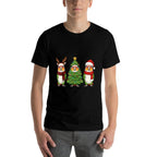 Retro Christmas White Bellied Caique Parrot Santa Reindeer  Tagless Design T-Shirt