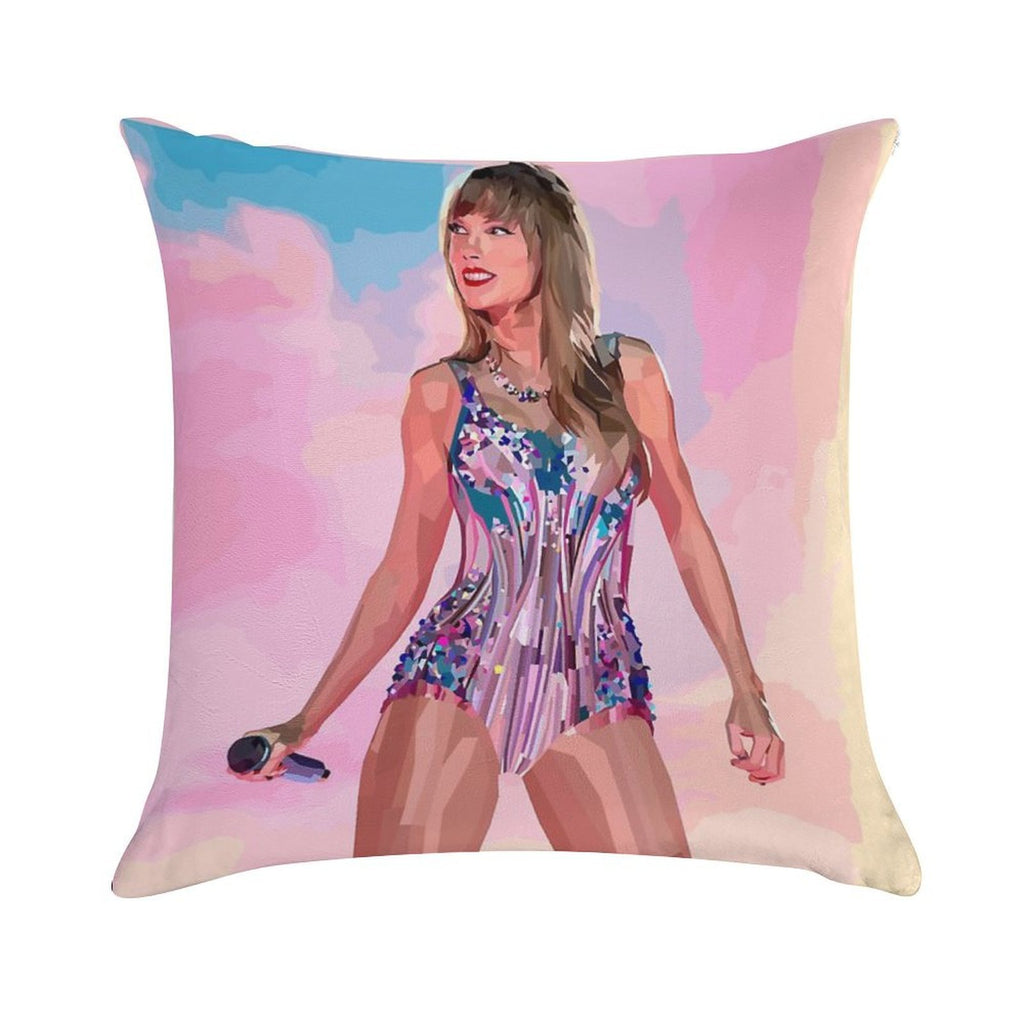 Taylor Swift Lover - Poly Portrait Soft Shrink-Resistant Throw Pillow