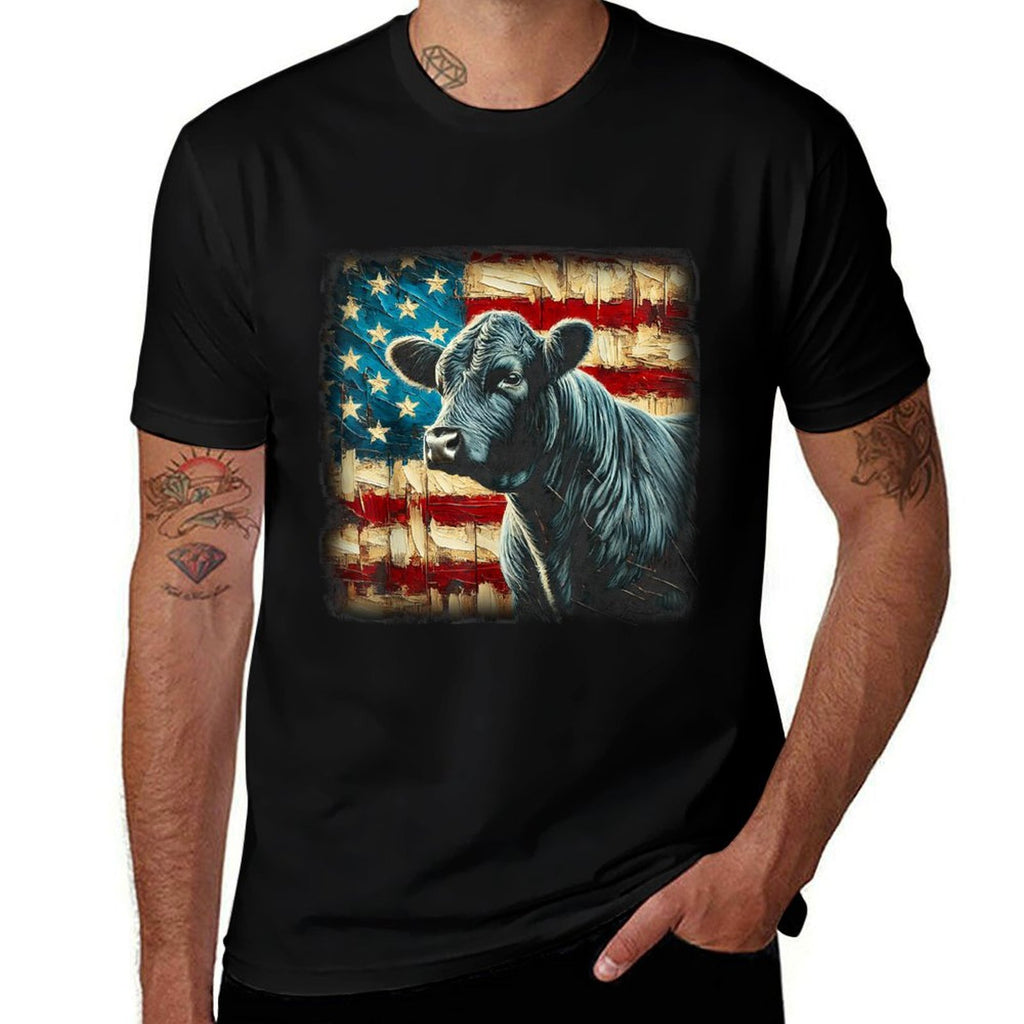 Angus Rancher USA American Cow  Slim-fit Cut T-Shirt