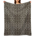 Gray Paisley Bandana Pattern Shrink-resistant Throw Blanket