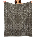 Gray Paisley Bandana Pattern Shrink-resistant Throw Blanket