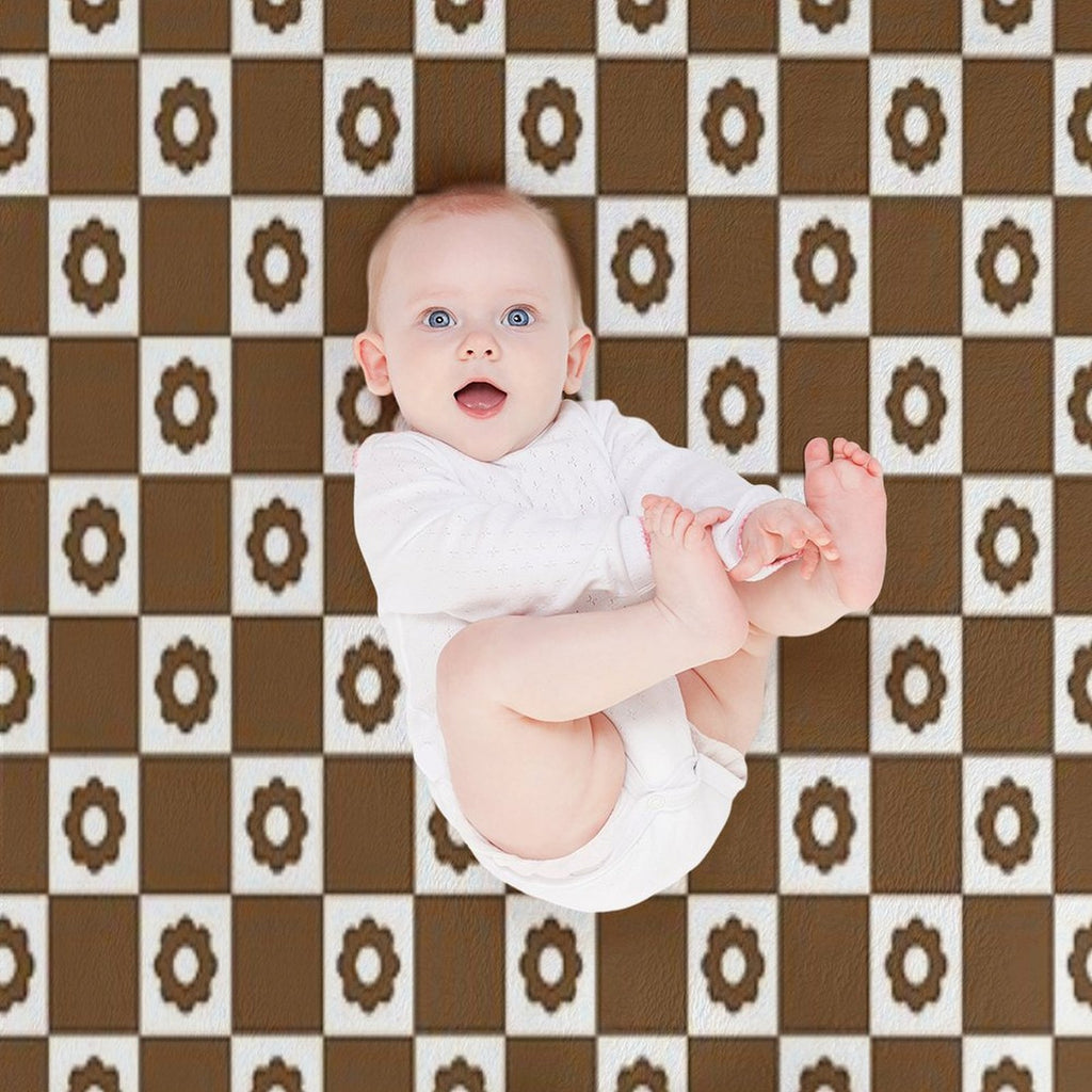 Flower Checker Plush Throw Blanket