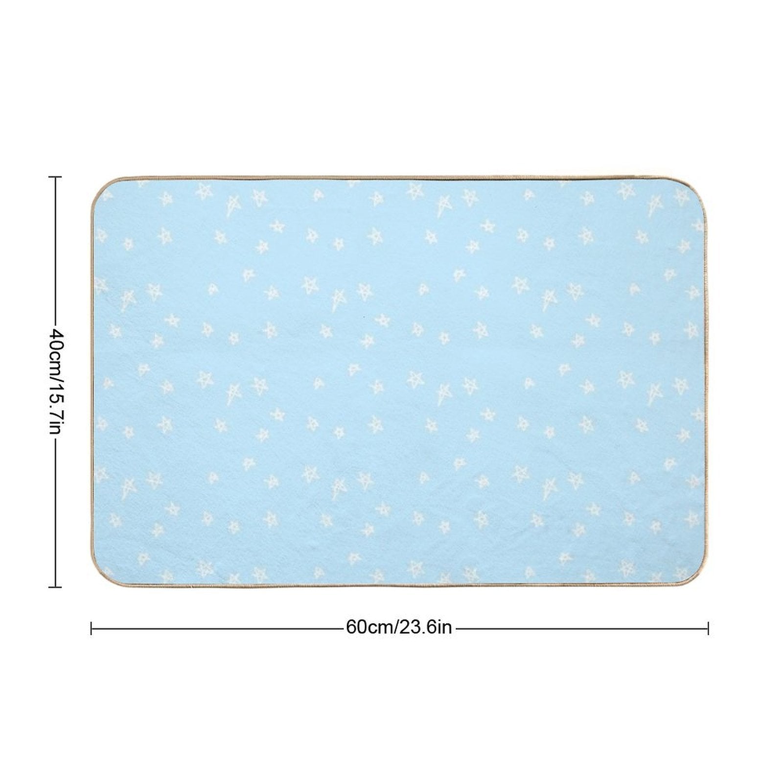 White Stars  Absorbent Bath Mat