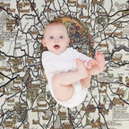 1928 Vintage London Bus-Services Map Lightweight Throw Blanket