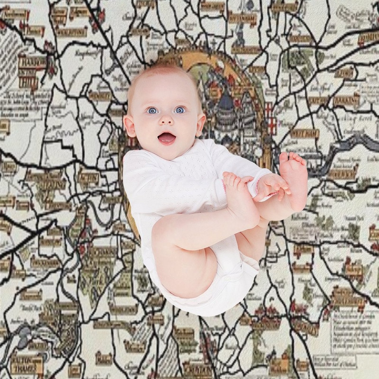 1928 Vintage London Bus-Services Map Lightweight Throw Blanket