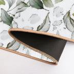 Elegant Watercolor Leaf Design on White Background  Non-Slip Bath Mat