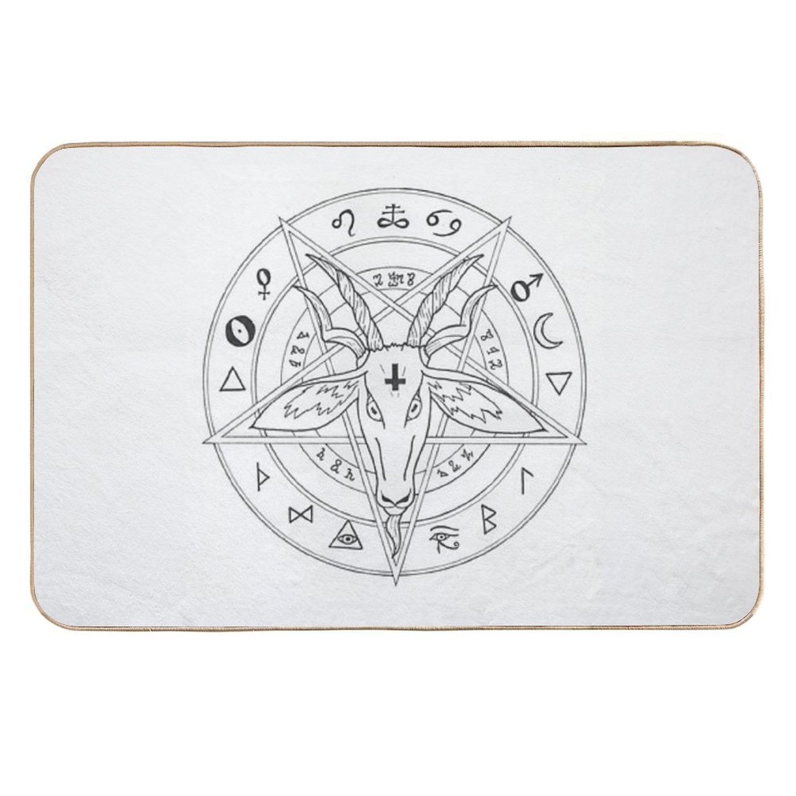 Goat Head Mandala  Dirt-Trapping Bath Mat