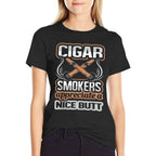 Cigar Smokers Appreciate A Nice Butt Funny Cigar T  Ribbed Collar T-Shirt