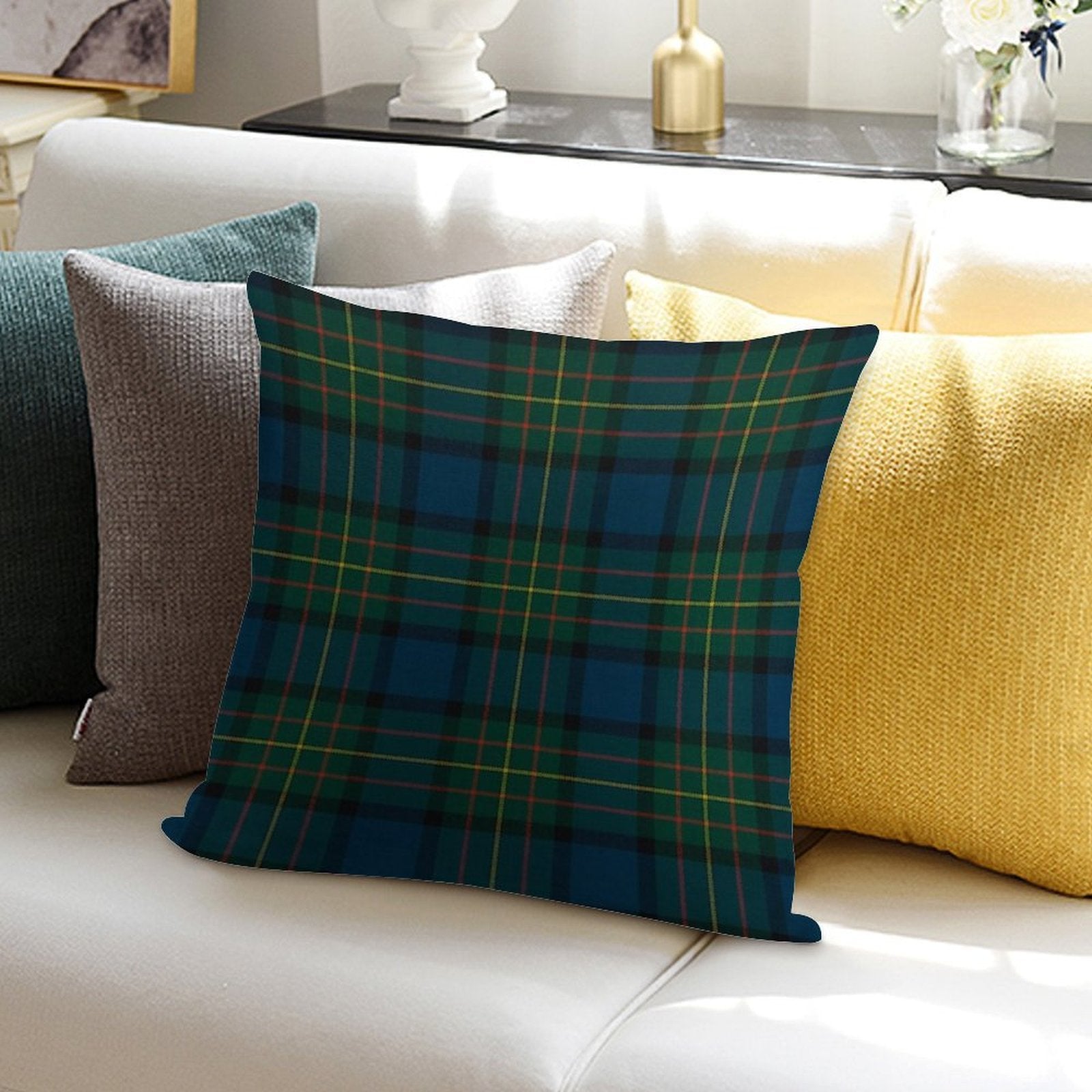 MacLaren Scottish Tartan Soft High-Density Material Throw Pillow