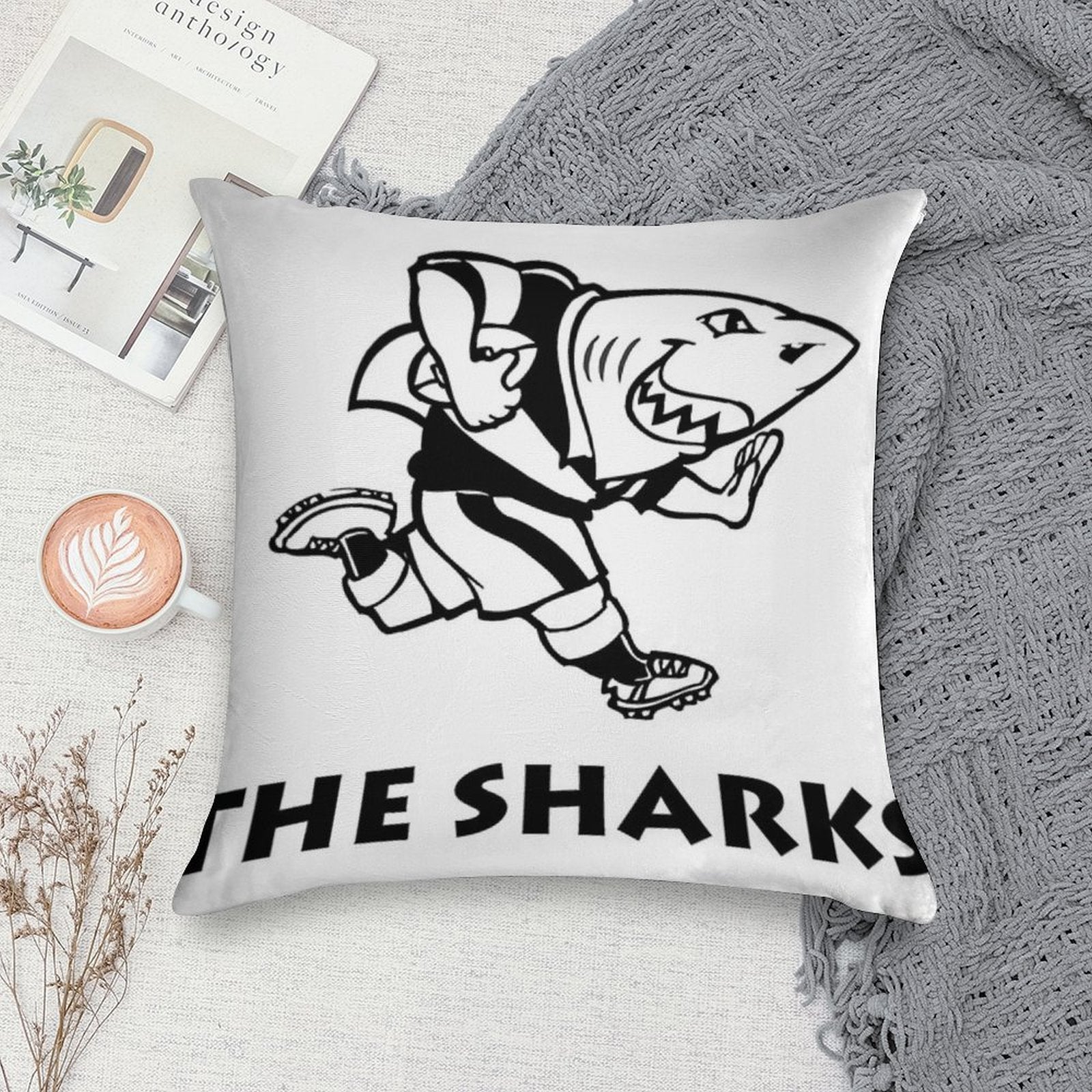 The Sharks Rugby Supporter Gear Soft Shrink-Resistant Throw Pillow