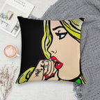 Graffiti Rat Vs Pretty Pop Art Girl Soft Skin-Friendly Throw Pillow
