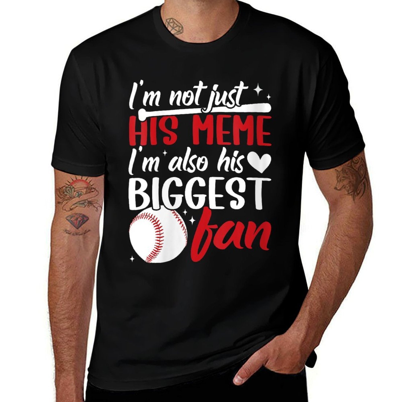 Womens His Biggest Fan Baseball Meme Of A Baseball Player Meme  High-quality Stitching T-Shirt