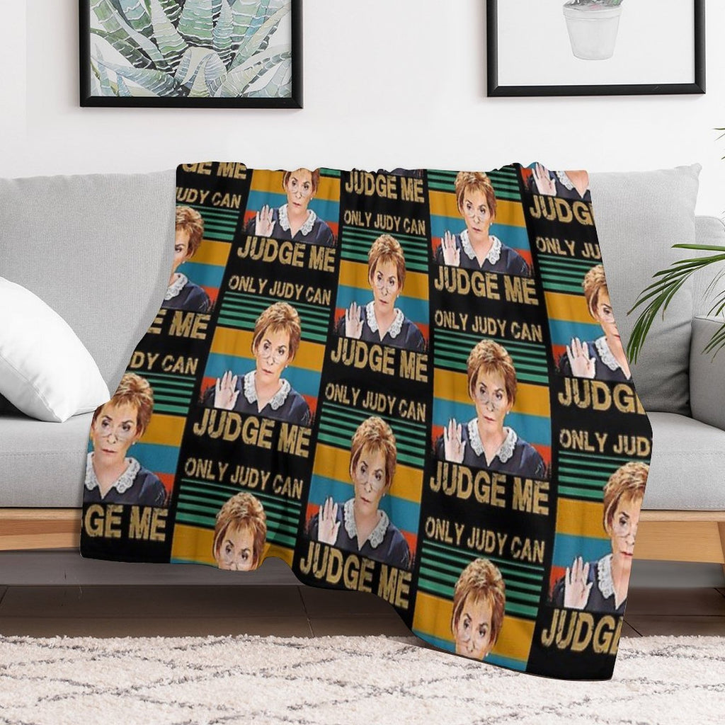 Funny Only Judy Can Judge Me Retro Vintage Sustainable Throw Blanket