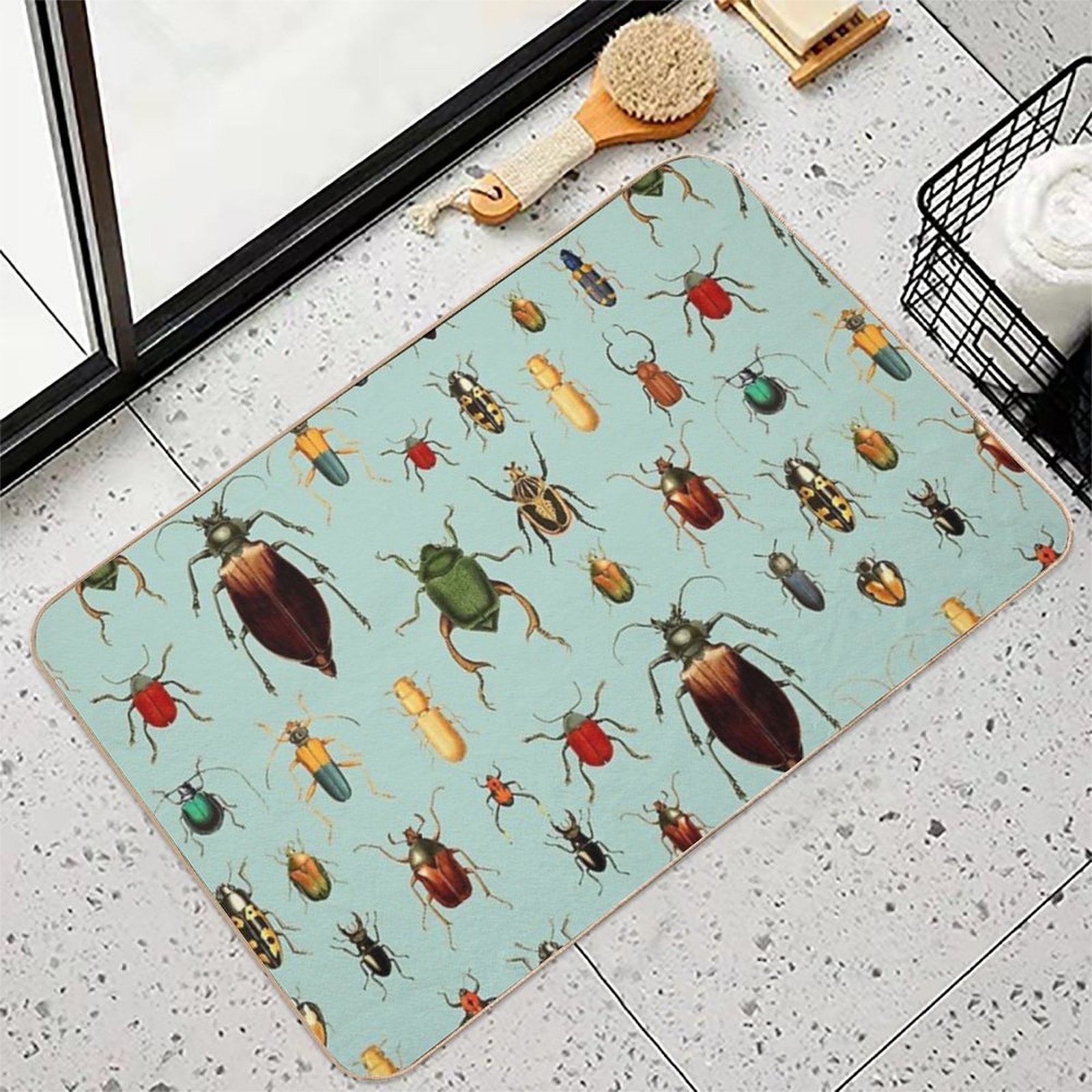 Antique Pattern - Beetles And Bugs  Multi-Purpose Bath Mat