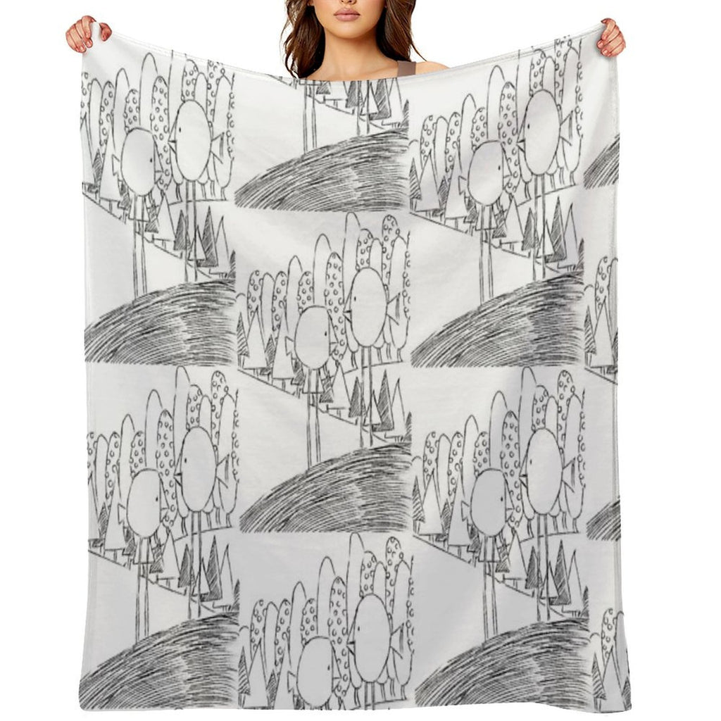 Imagine Birds with Long Legs Bw Easy Care Throw Blanket