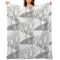 Imagine Birds with Long Legs Bw Easy Care Throw Blanket