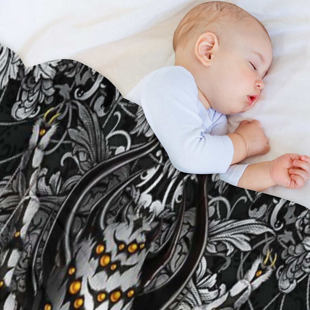 Spider Silver Black Eco-conscious Throw Blanket