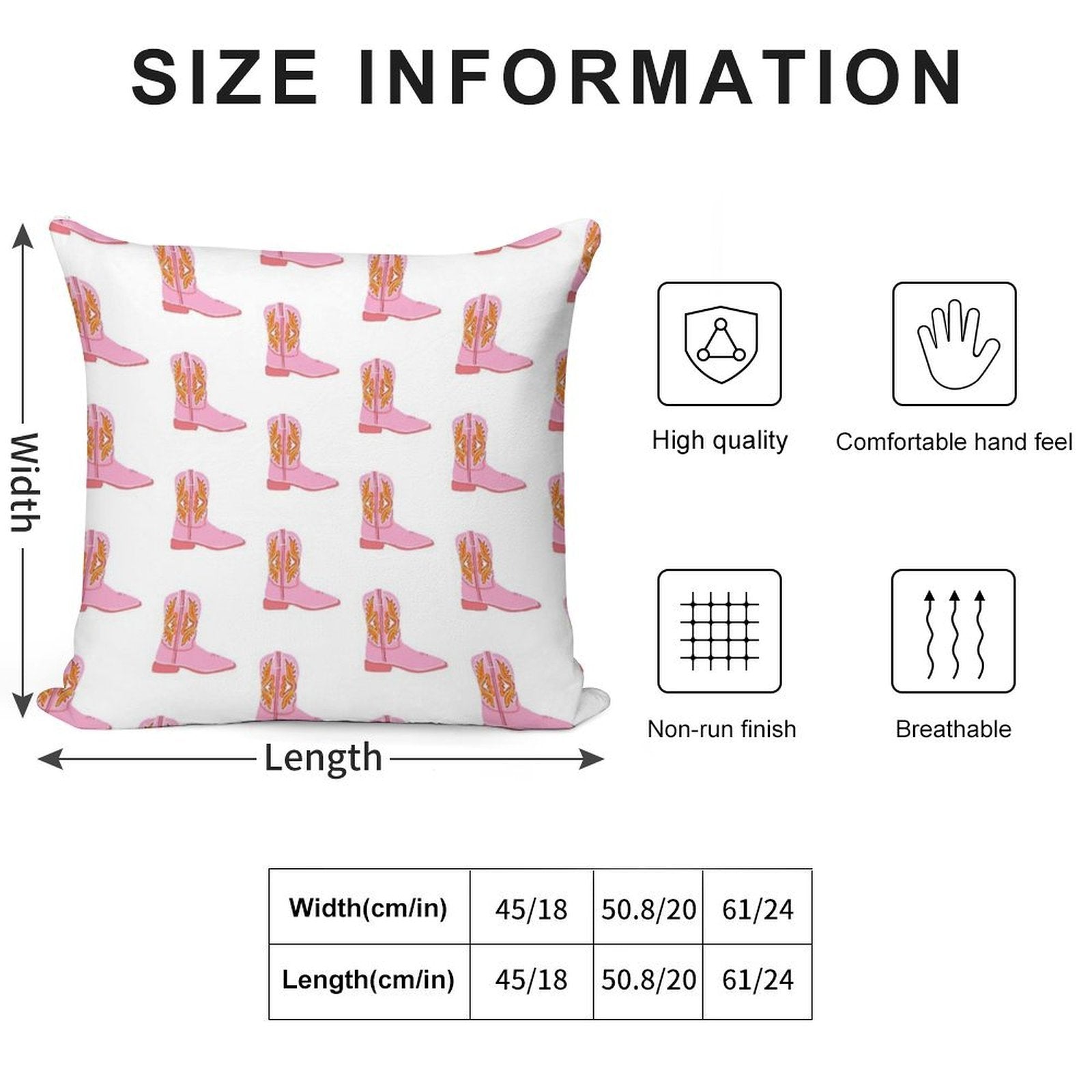 Pink Dolly Cowboy Boot Soft Home Decor Throw Pillow