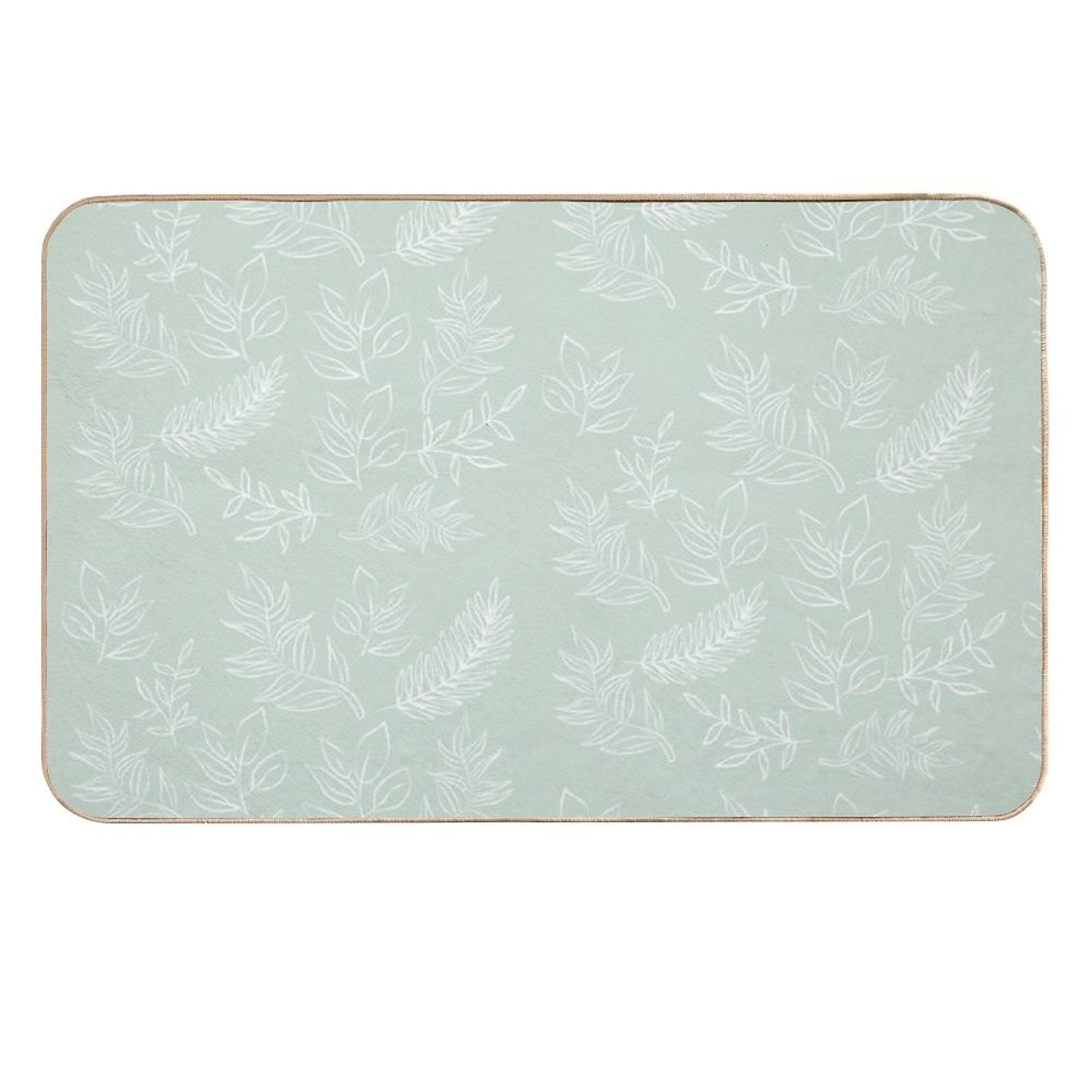Green Leaves Pattern  Easy To Clean Bath Mat