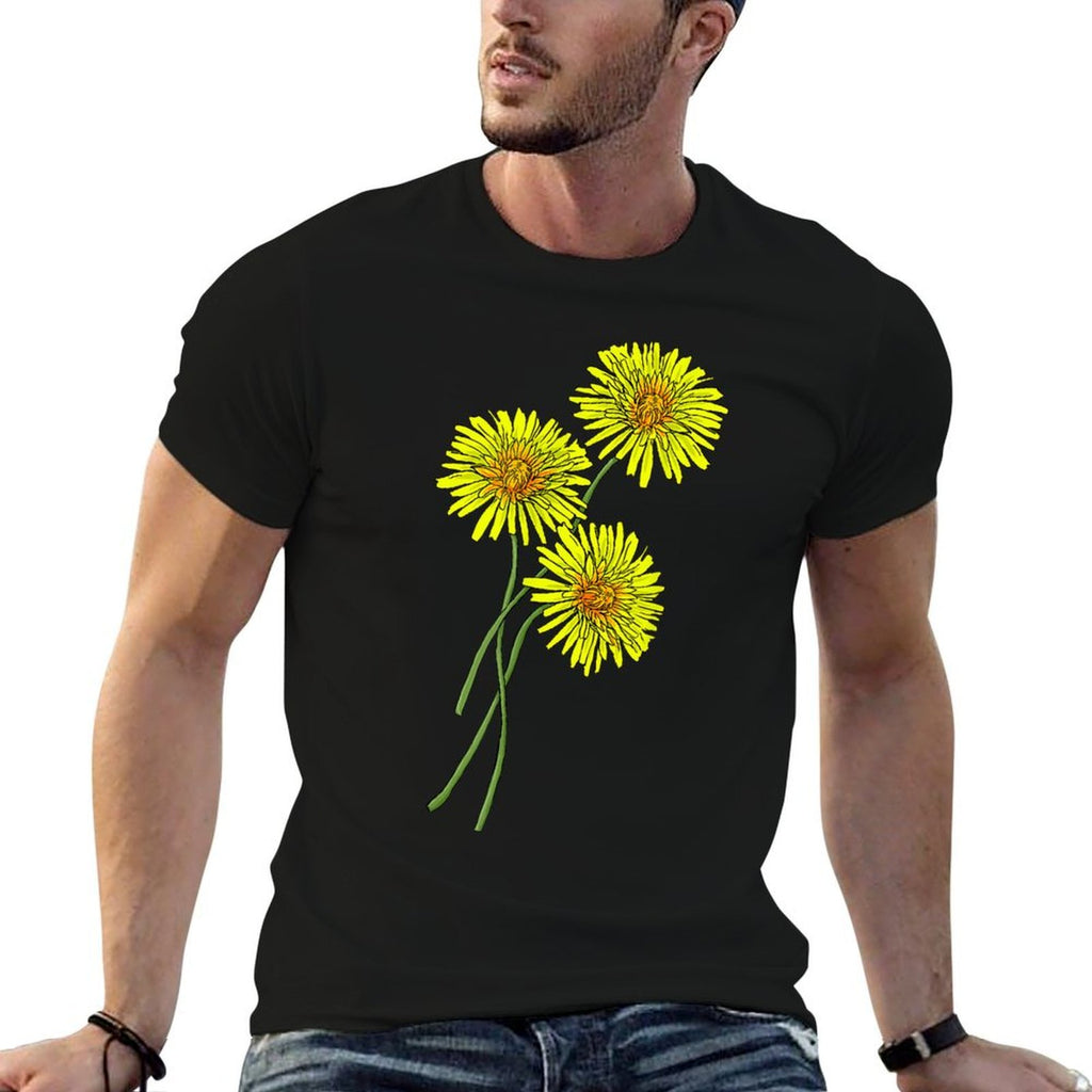 Dandelion  Thistle Bouquet Gift for Yellow Flowers Friends  Moisture-wicking T-Shirt