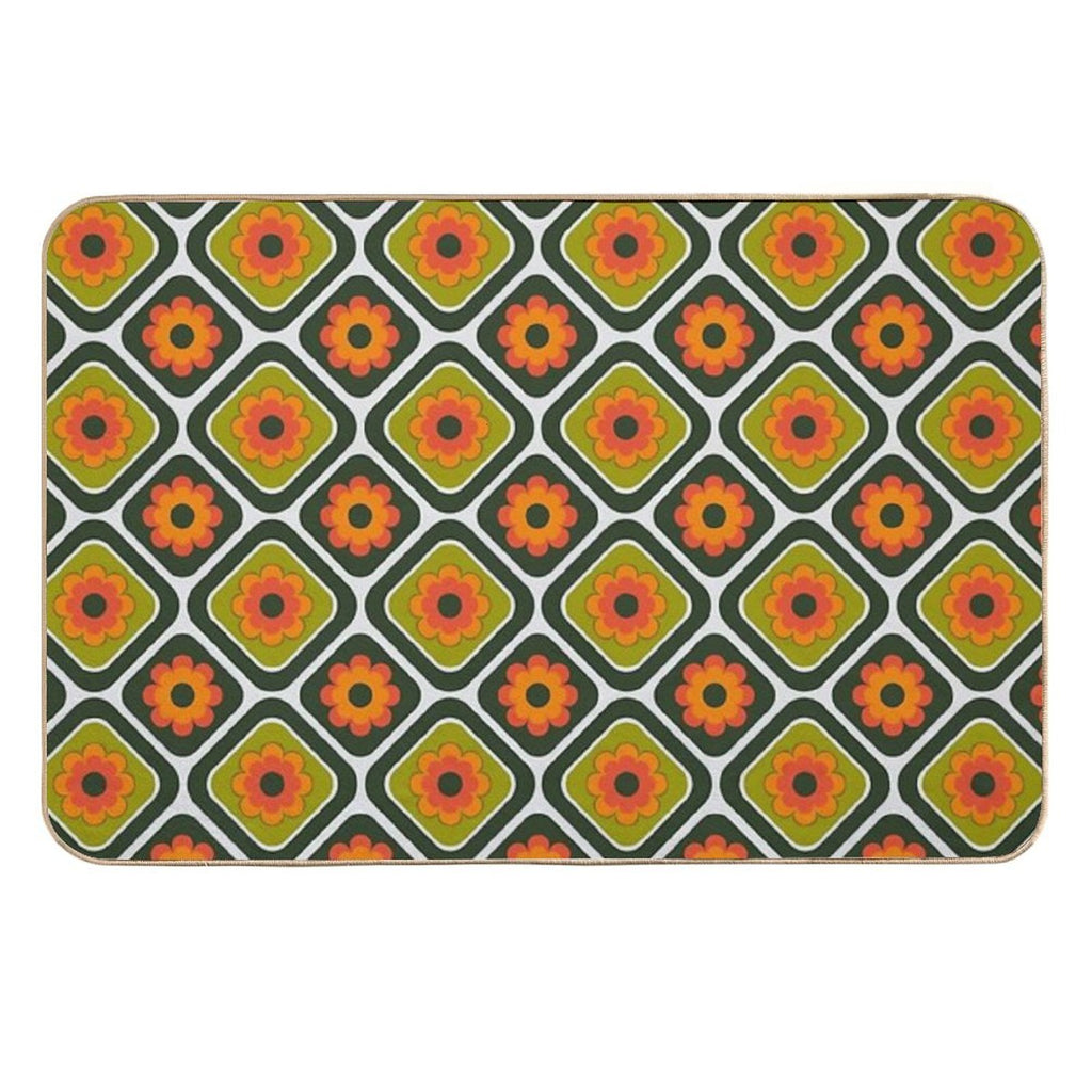 Geometric Floral Retro Durable Bath Mat