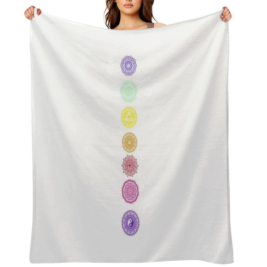 7 Chakras Design Easy Care Throw Blanket