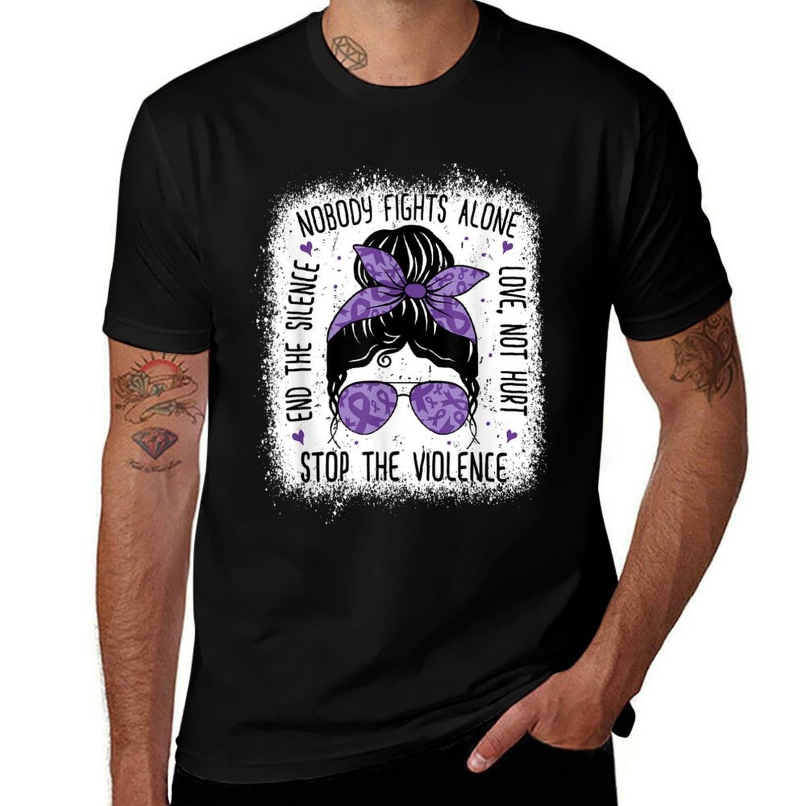 Domestic Violence Awareness Stop End Domestic Violence  Breathable T-Shirt