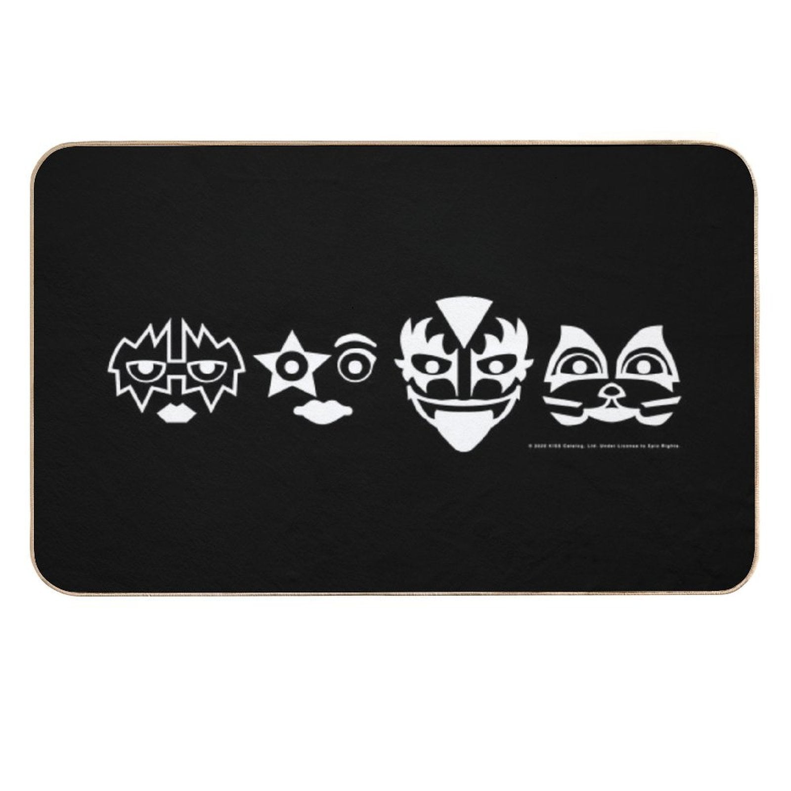 Kiss (Masks) White on Black  Anti-Trip Bath Mat