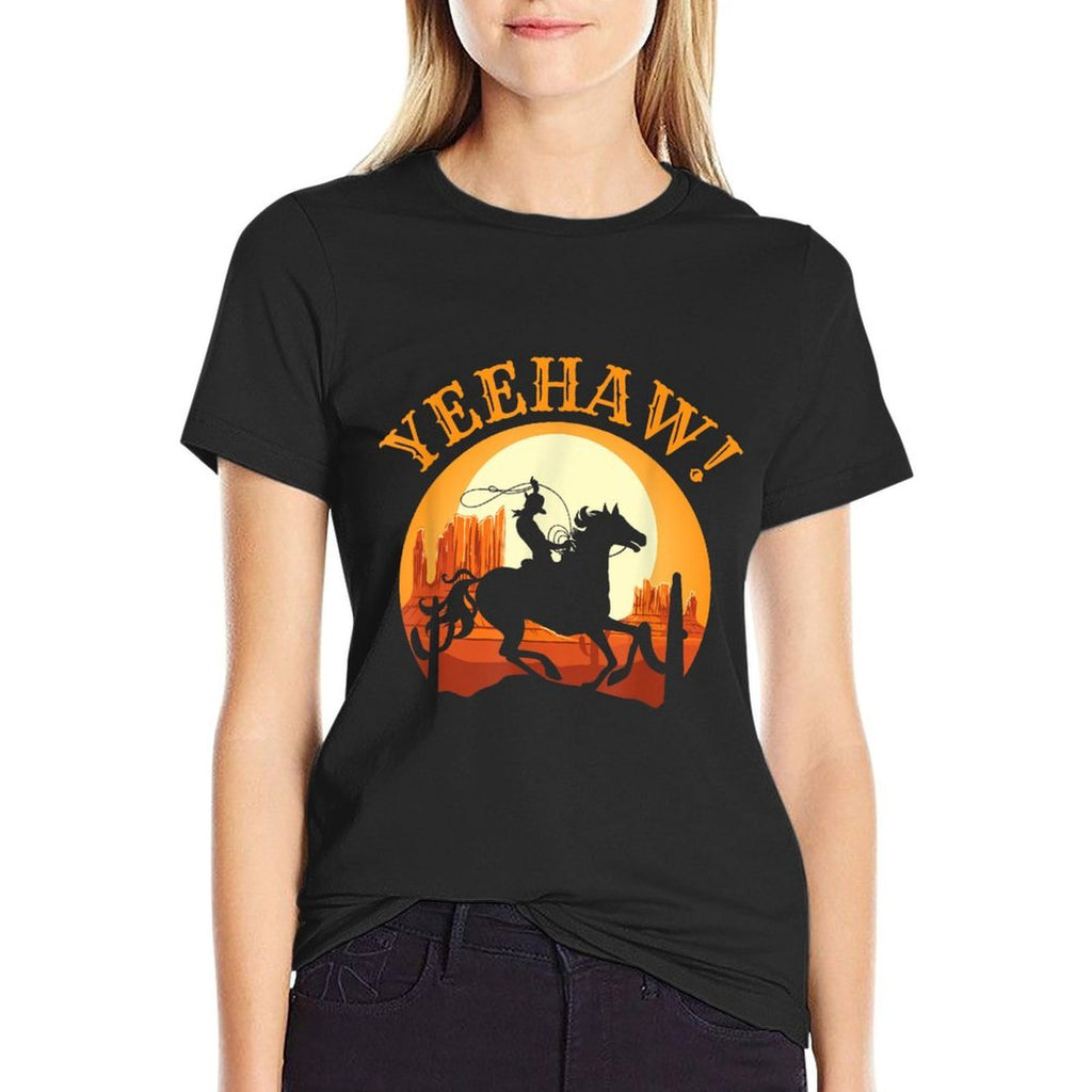 Howdy Cowboy Rodeo Riding Lover Saying Yeehaw! Gift  Trendy Pattern T-Shirt