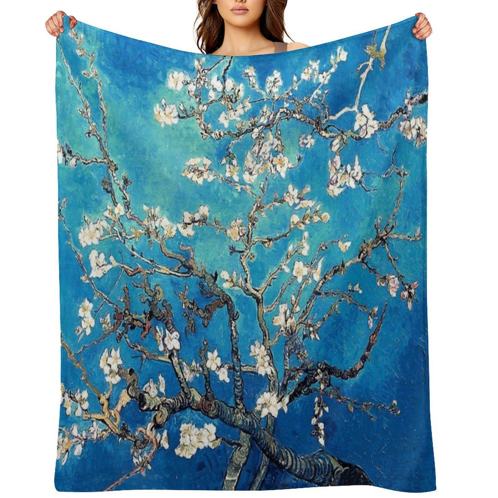 Vincent Van Gogh Almond Blossoms Turquoise Ocean Eco-conscious Throw Blanket