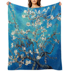 Vincent Van Gogh Almond Blossoms Turquoise Ocean Eco-conscious Throw Blanket