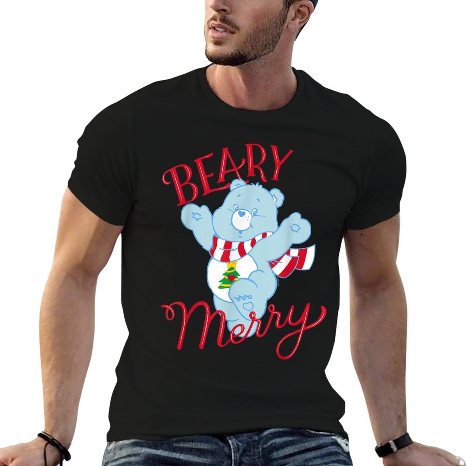 Care Bears Christmas Wishes Bear Is Beary Merry  Lightweight T-Shirt