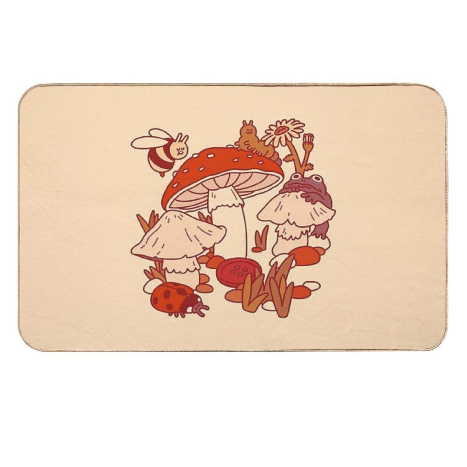 Mushrooms & Tiny Friends  Absorbent Bath Mat