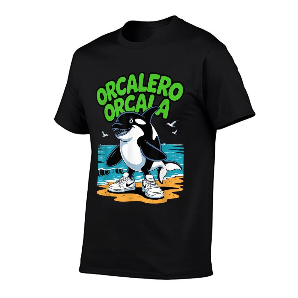 Orcalero Orcala Beach Italian Brainrot Meme  Ribbed Collar T-Shirt