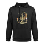 Funny Skeleton Doing Yoga And Drinking Coffee For Halloween Pilling-Resistant Hoodie