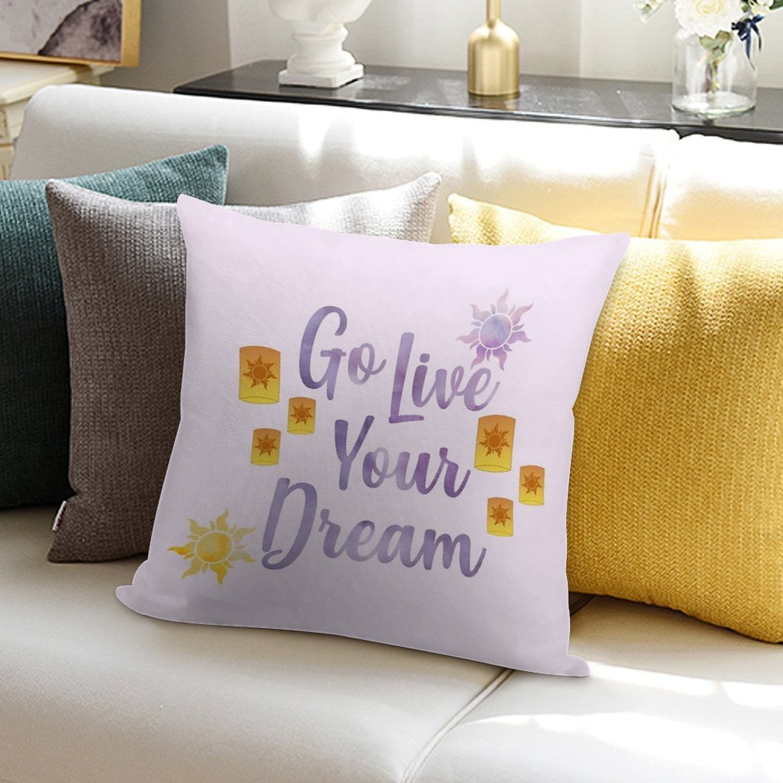 Go Live Your Dream Tangled Soft Gift Ready Throw Pillow