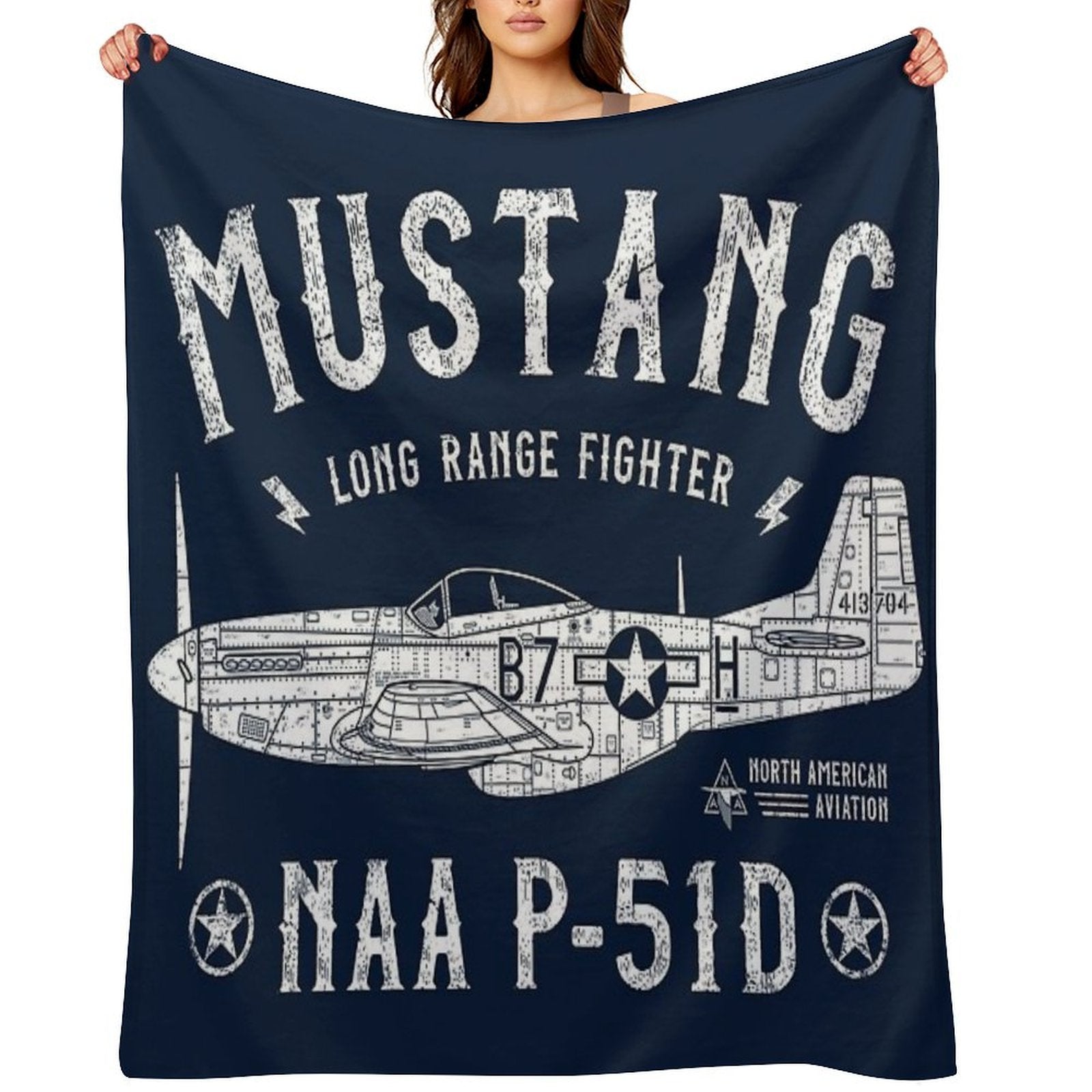 P-51 Mustang Premium Throw Blanket