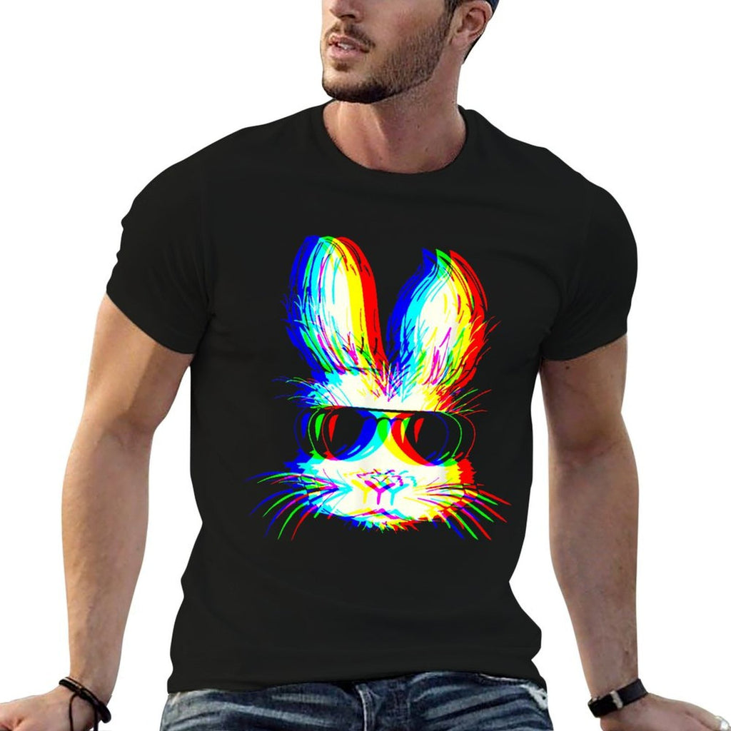 Bunny Trippy Vaporwave Easter Techno Rave EDM Music Party  Lightweight T-Shirt