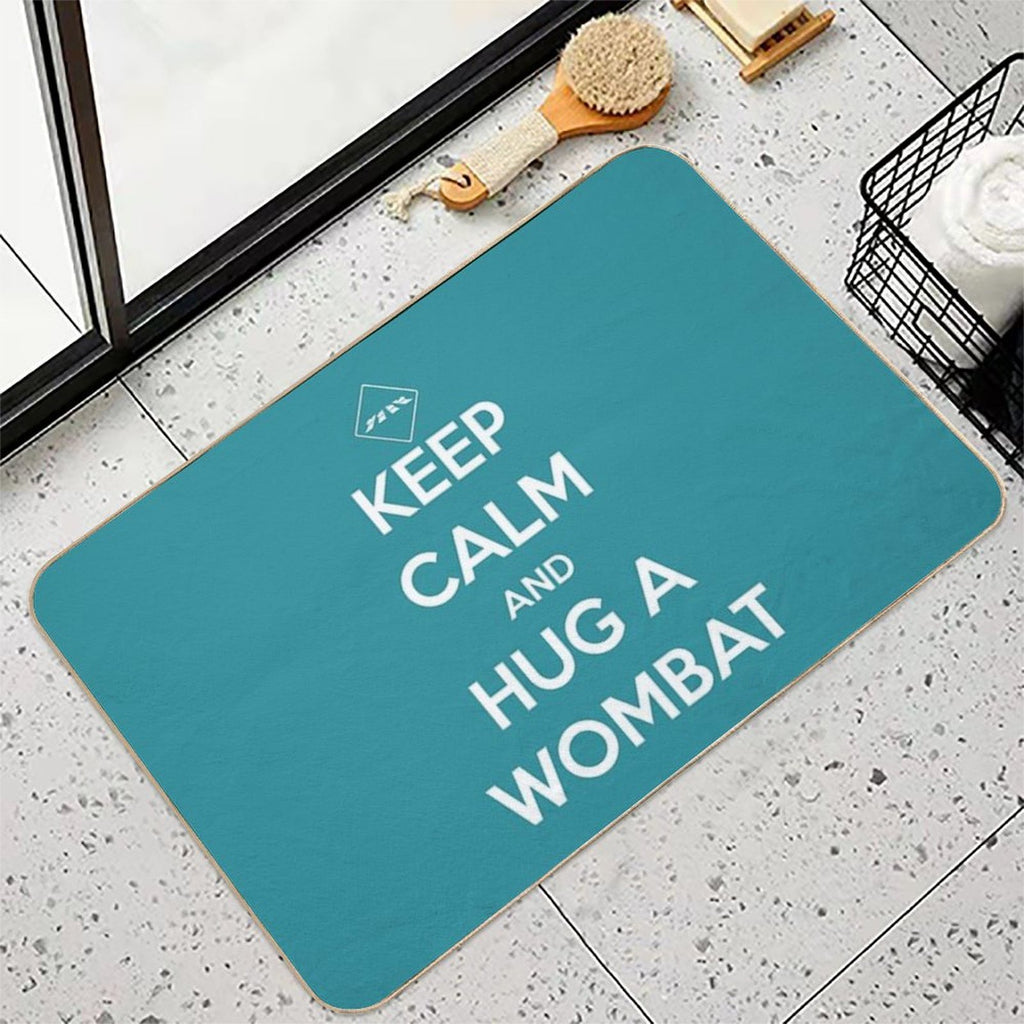 Keep Calm And Hug A Wombat  High-Traffic Bath Mat