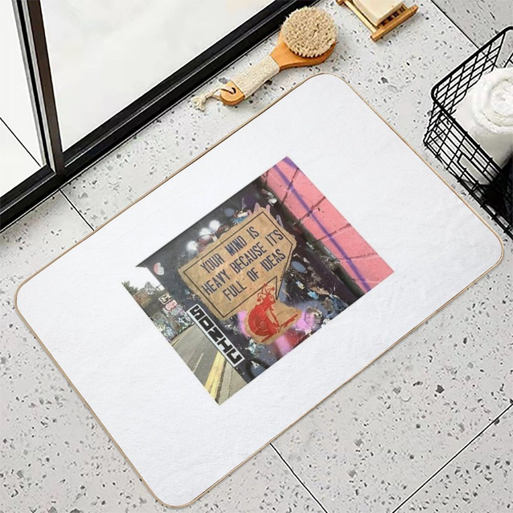 Your Mind Is Heavy with Ideas  Repositionable Bath Mat