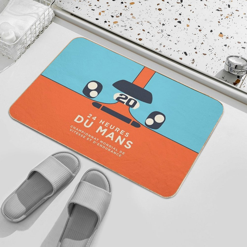 Le Mans Minimal Retro B  Easy Maintenance Bath Mat