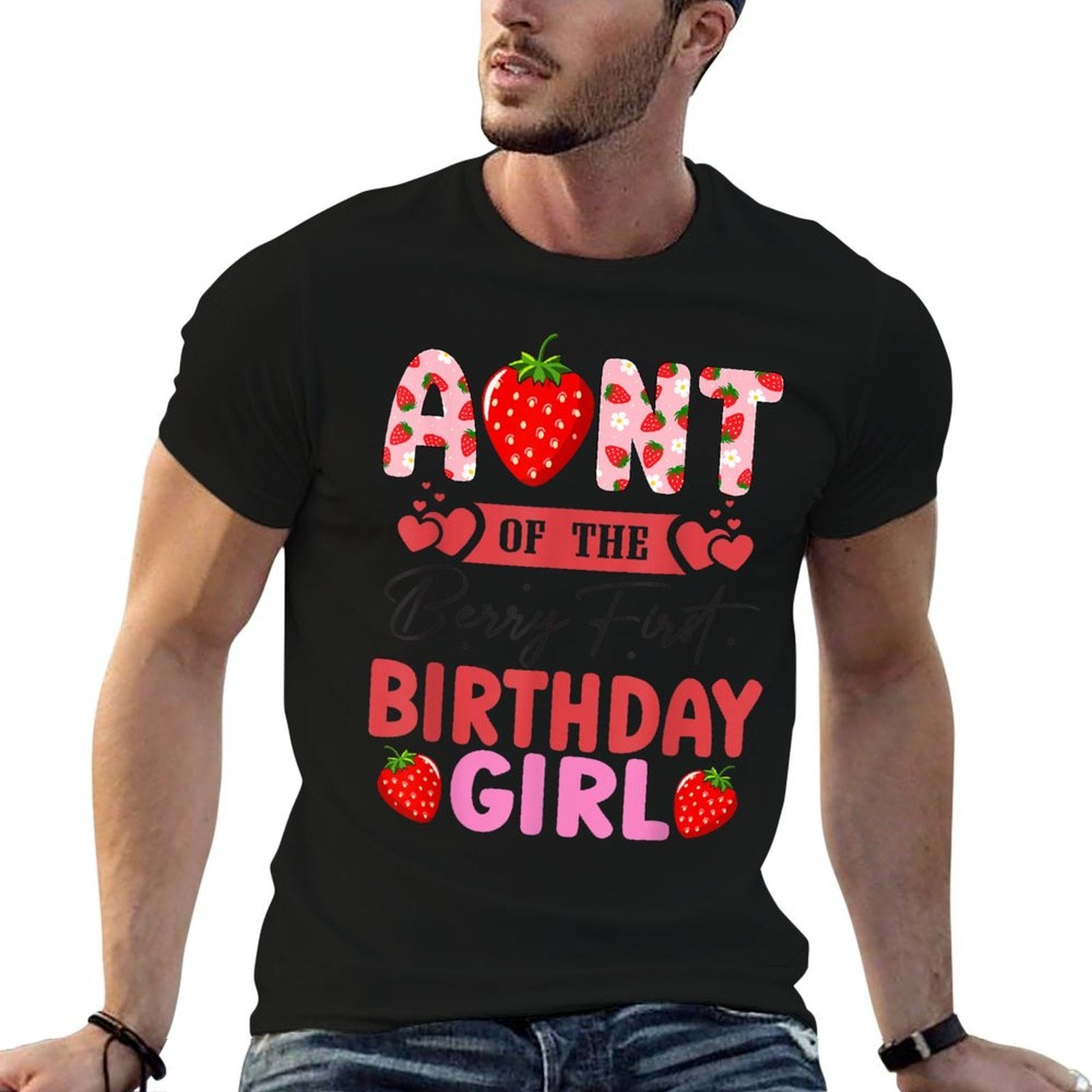 Aunt of The Berry First Birthday Gifts Girl Sweet Strawberry  Cotton T-Shirt