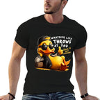 Humor Duck Meme Sarcastic Funny Duck Funny Joke Quote  Fade-proof Color T-Shirt