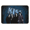 KISS ® The Band - Blue Background Logo Grunge  Easy To Clean Bath Mat