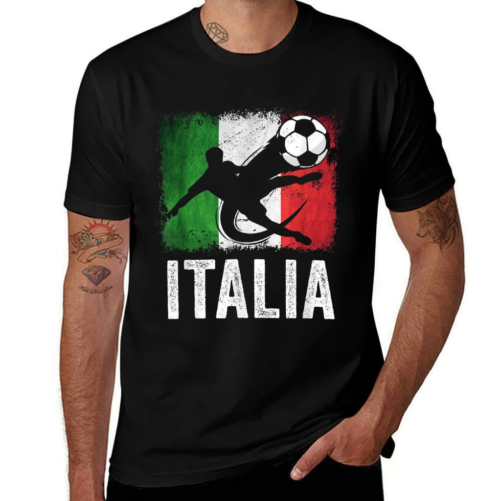 Italy Soccer Football Fan Jersey  Trendy Pattern T-Shirt