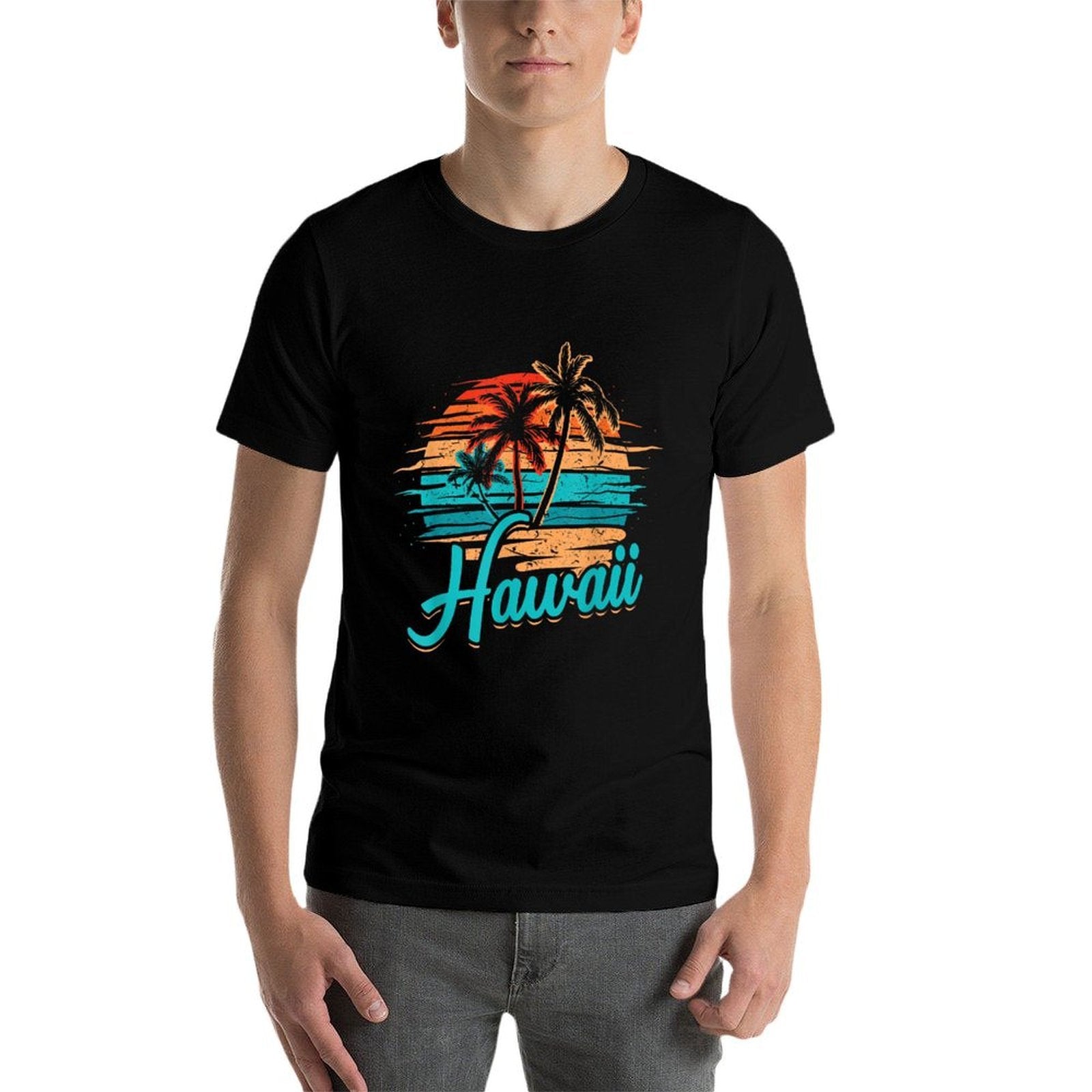 Hawaiian Island Tropical Hawaii Design Vacation Souvenir  Polyester Blend T-Shirt