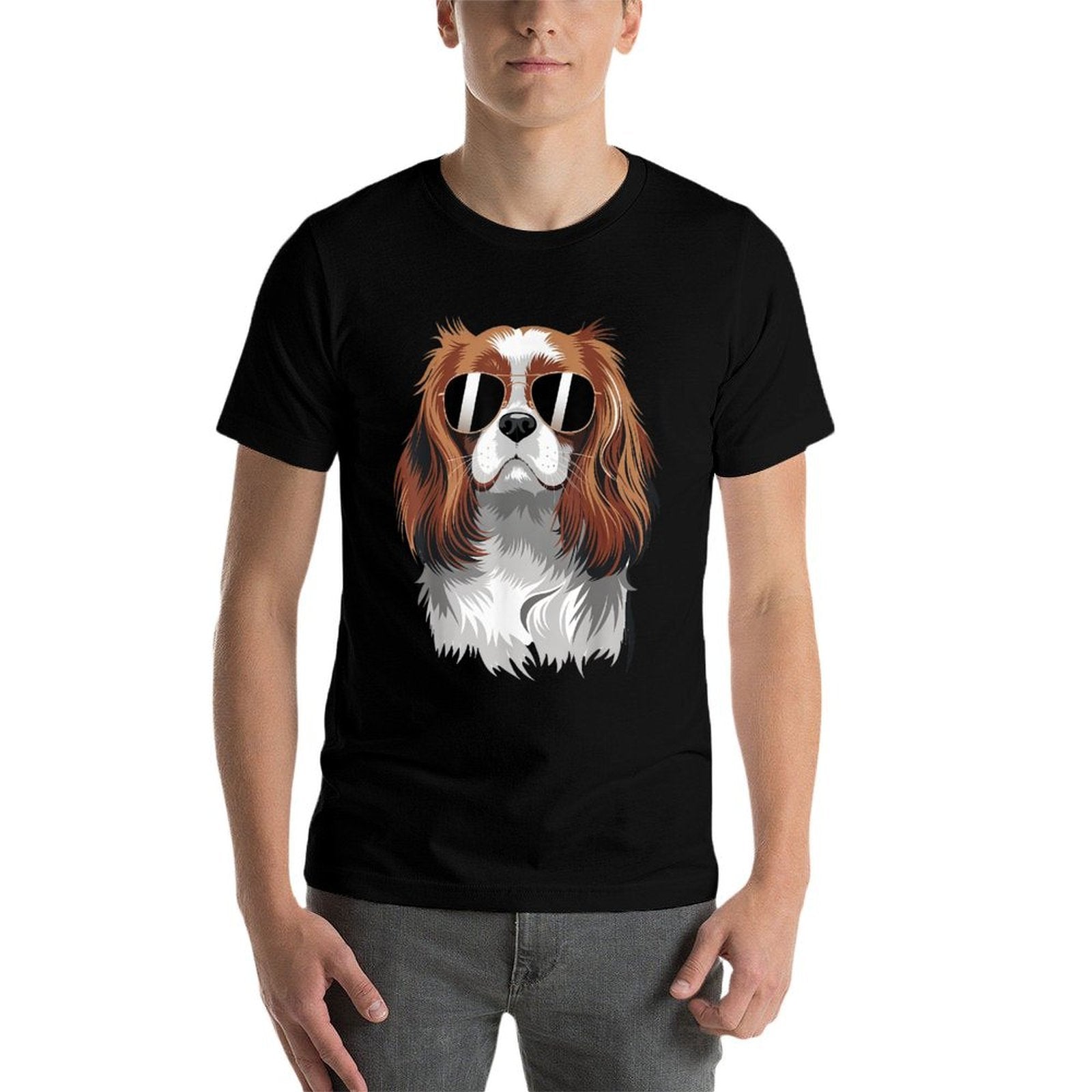 Funny Proud Cavalier King Charles Spaniel Dog  Oversized Silhouette T-Shirt