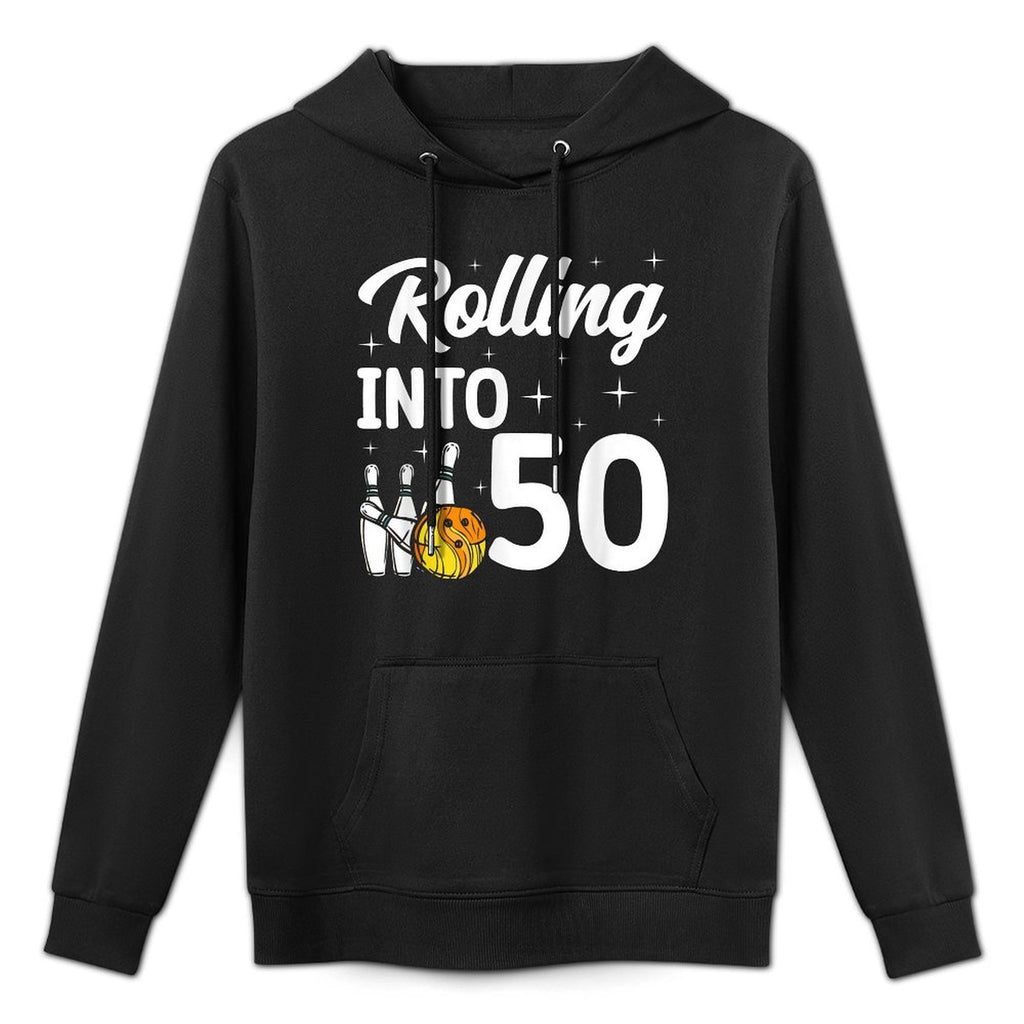 Rolling Into 50 Bowling 50th Birthday Colorfast Hoodie